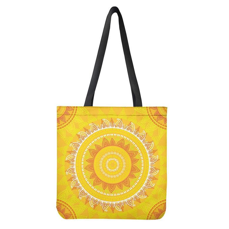 Mandala Sun Print Tote Bag