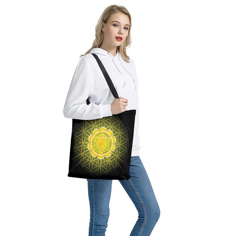 Manipura Chakra Spiritual Print Tote Bag