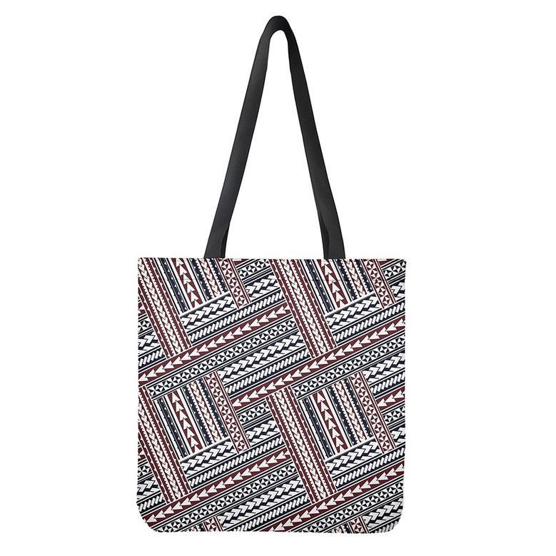 Maori Tribal Pattern Print Tote Bag