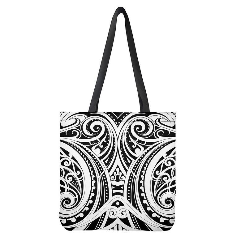 Maori Tribal Tattoo Pattern Print Tote Bag