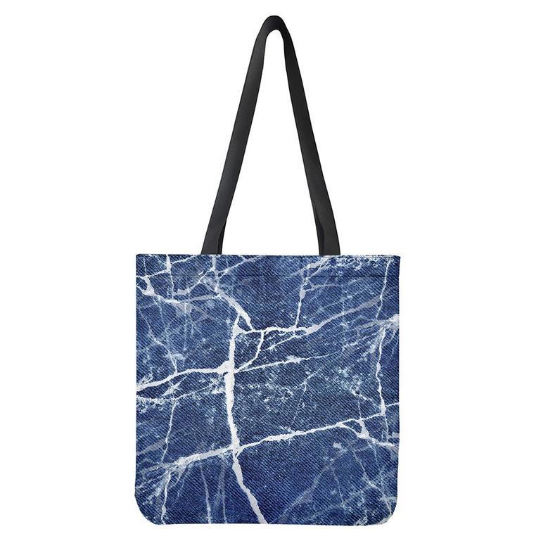 Marble Denim Jeans Pattern Print Tote Bag