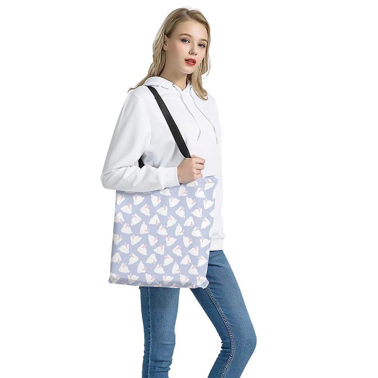 Mini Rabbit Pattern Print Tote Bag