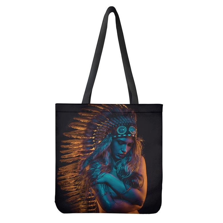 Native Indian Girl Portrait Print Tote Bag