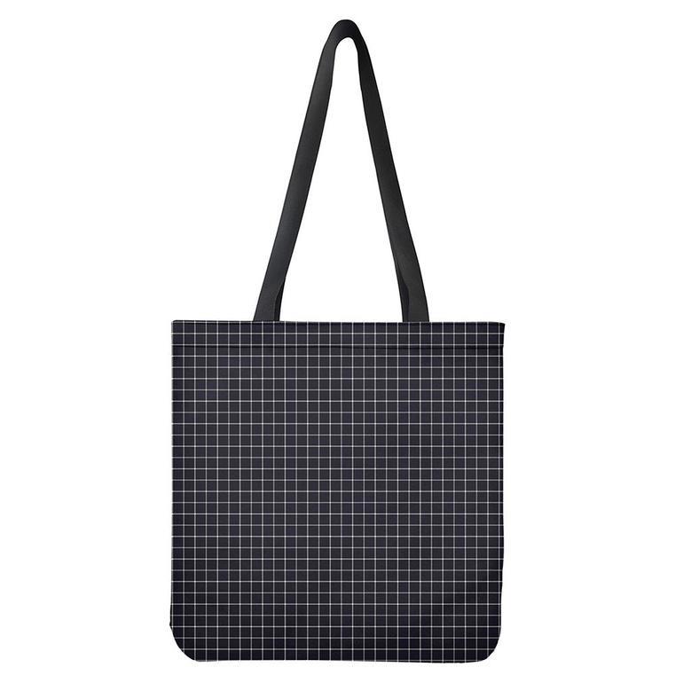 Navy Tattersall Pattern Print Tote Bag