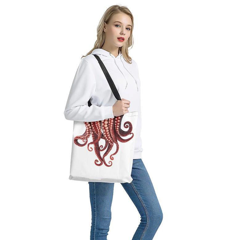 Octopus Tentacles Print Tote Bag