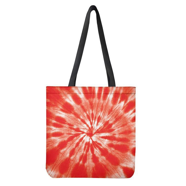 Orange Tie Dye Print Tote Bag