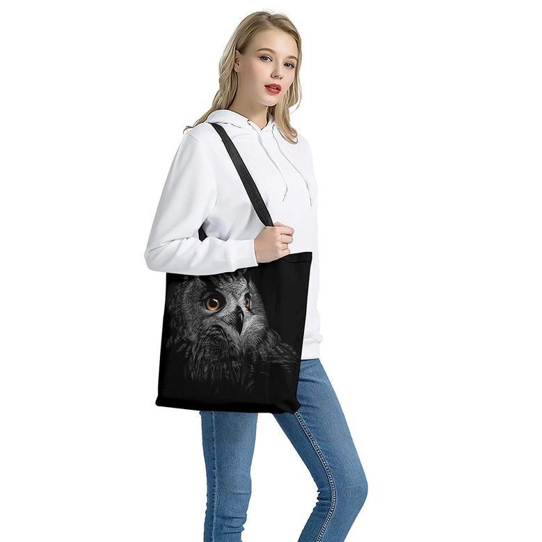 Owl Portrait Print Tote Bag