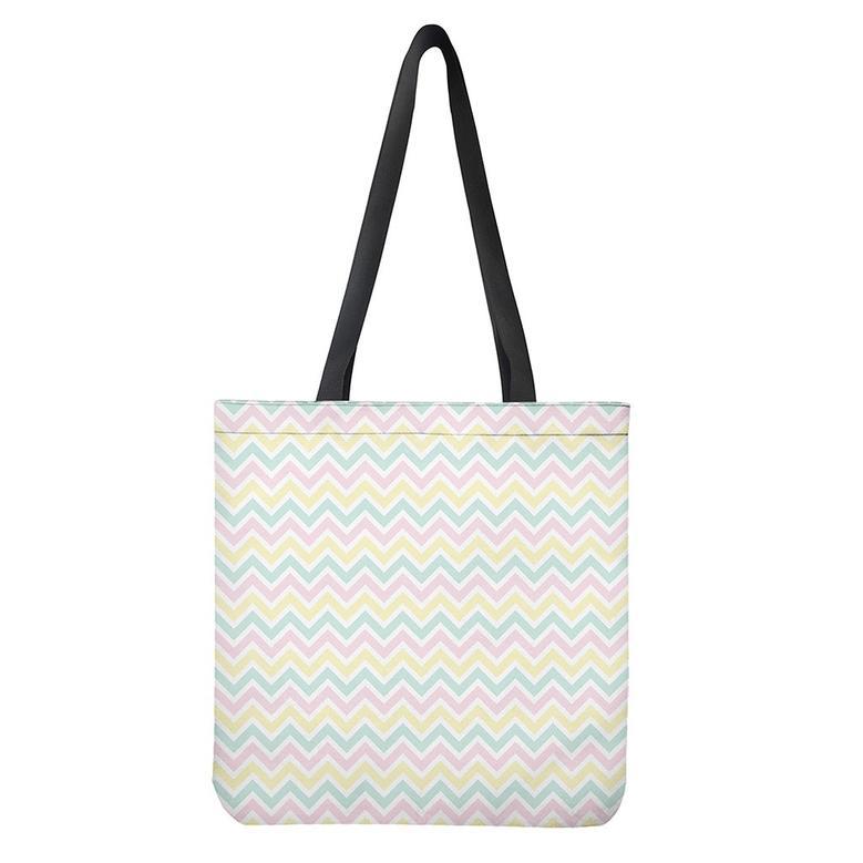 Pastel Chevron Pattern Print Tote Bag