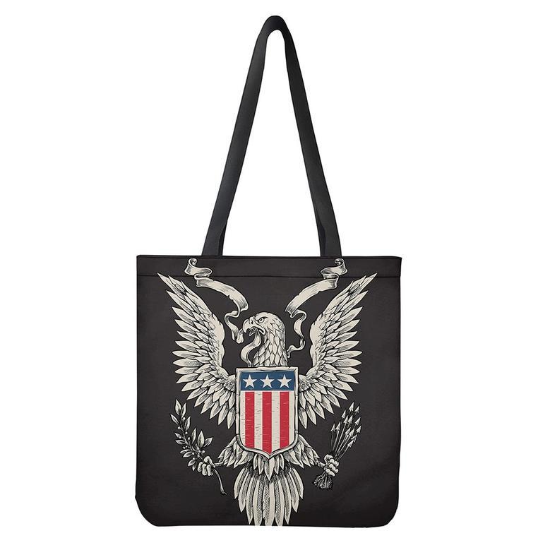 Patriotic Usa Eagle Print Tote Bag