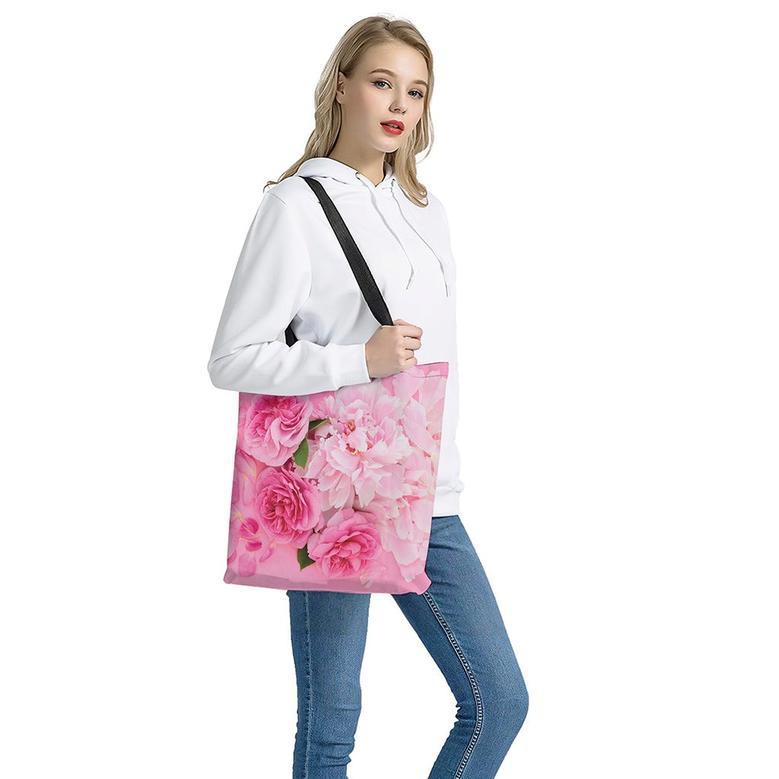 Peony And Rose Print Tote Bag