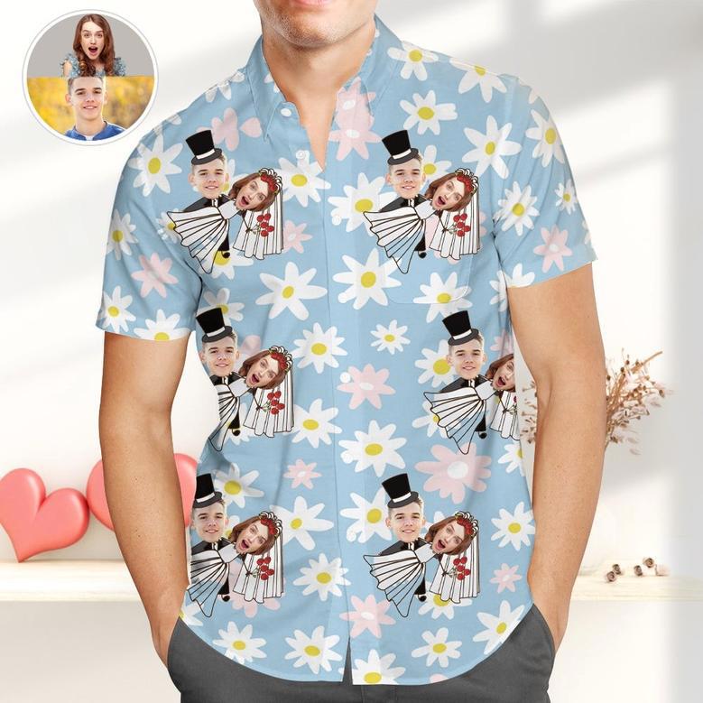 Personalized Couple Photo Hawaiian Shirt, Funny Wedding Shirts, Best Valentines Gift