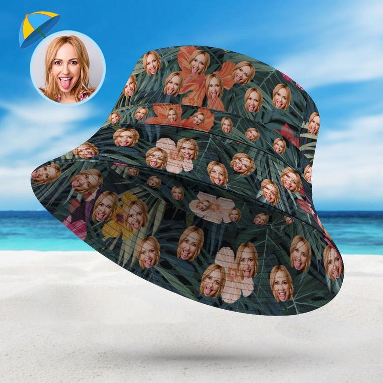 Personalized Hawaiian Style Bucket Hat Double-Side-Wear Reversible Outdoors Sun Cap