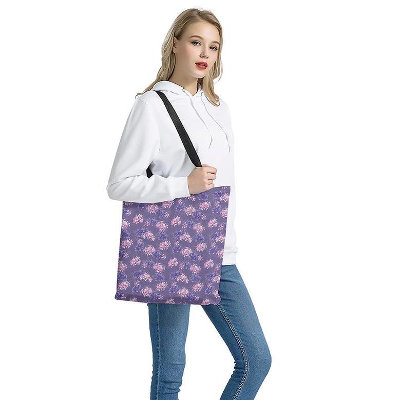 Pink And Purple Japanese Amaryllis Print Tote Bag