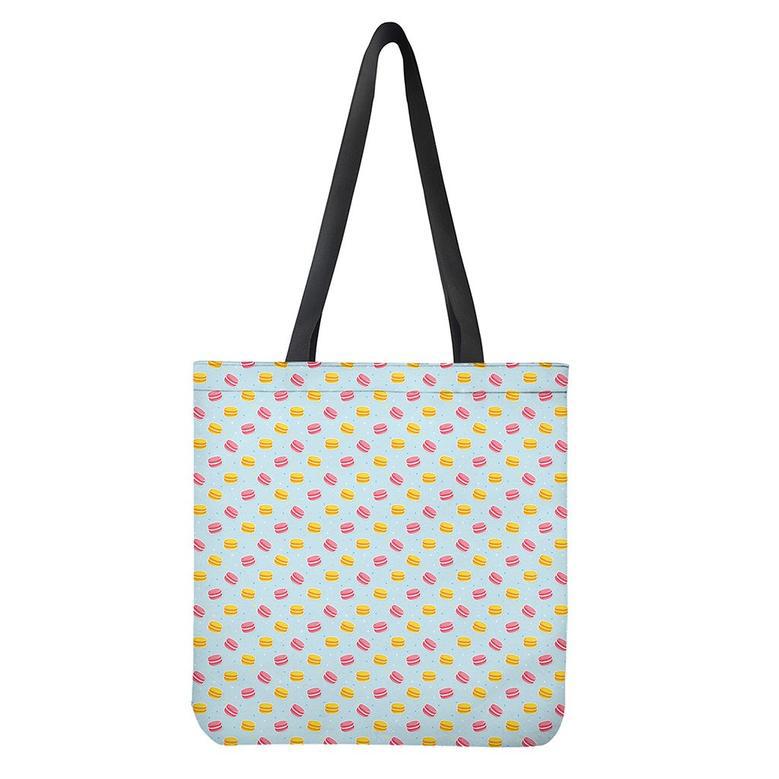 Pink And Yellow Macaron Pattern Print Tote Bag