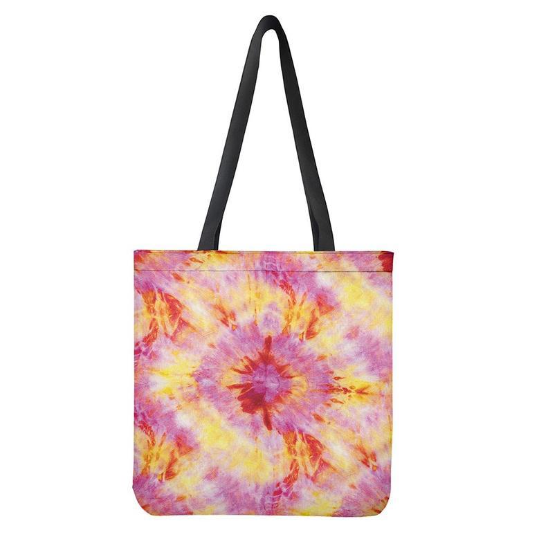 Pink And Yellow Tie Dye Print Tote Bag