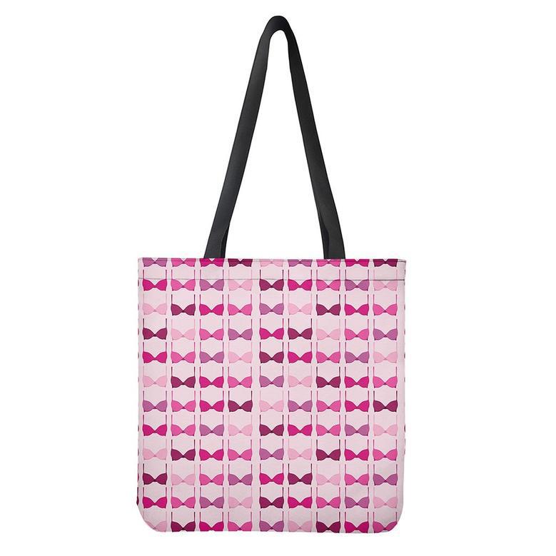 Pink Bra Breast Cancer Pattern Print Tote Bag