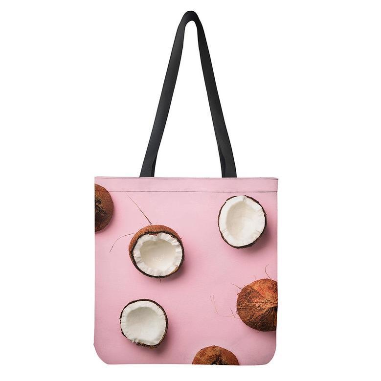 Pink Coconut Pattern Print Tote Bag