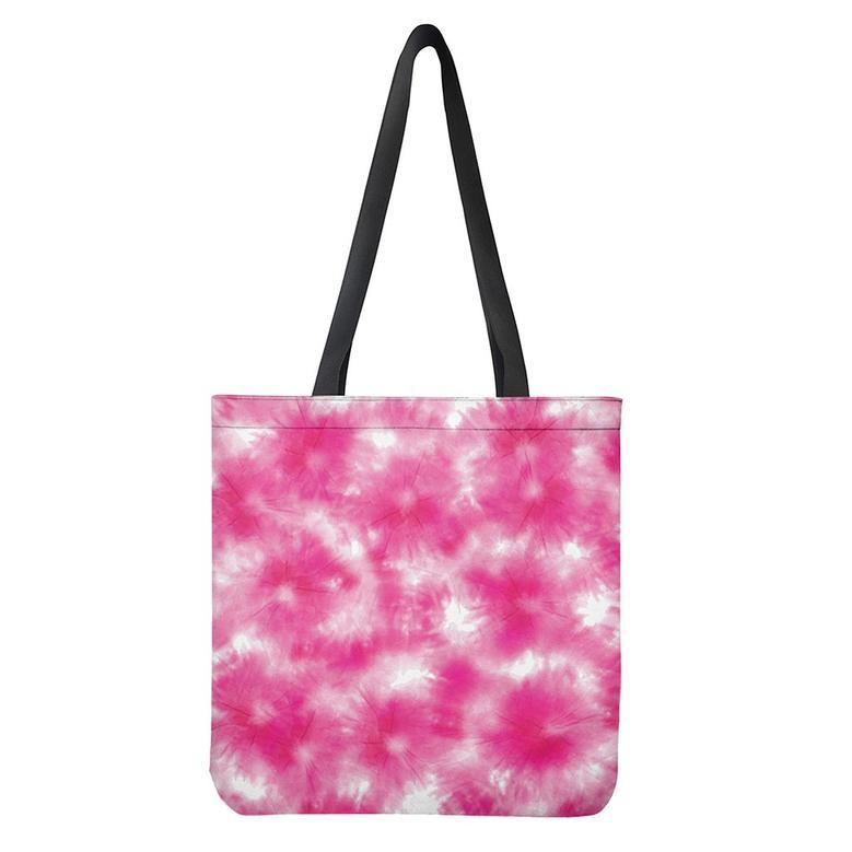 Pink Shibori Tie Dye Print Tote Bag