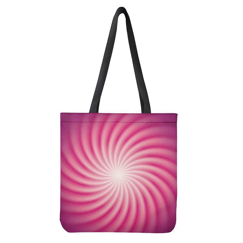 Pink Whirlpool Spiral Print Tote Bag