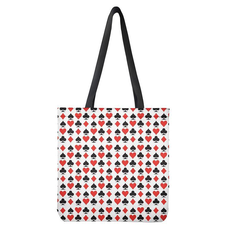 Playing Card Symbols Pattern Print Tote Bag