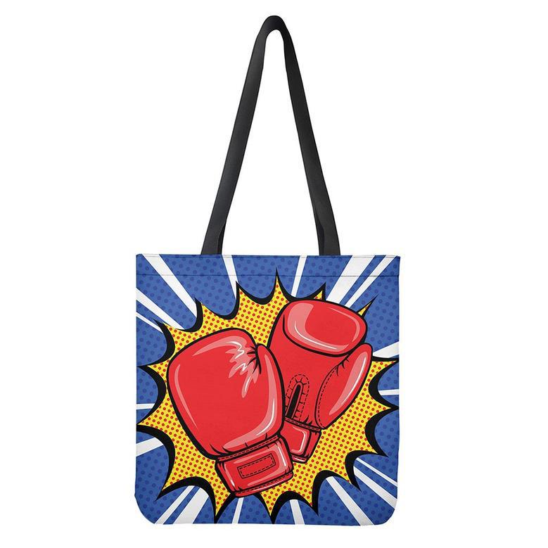 Pop Art Boxing Gloves Print Tote Bag