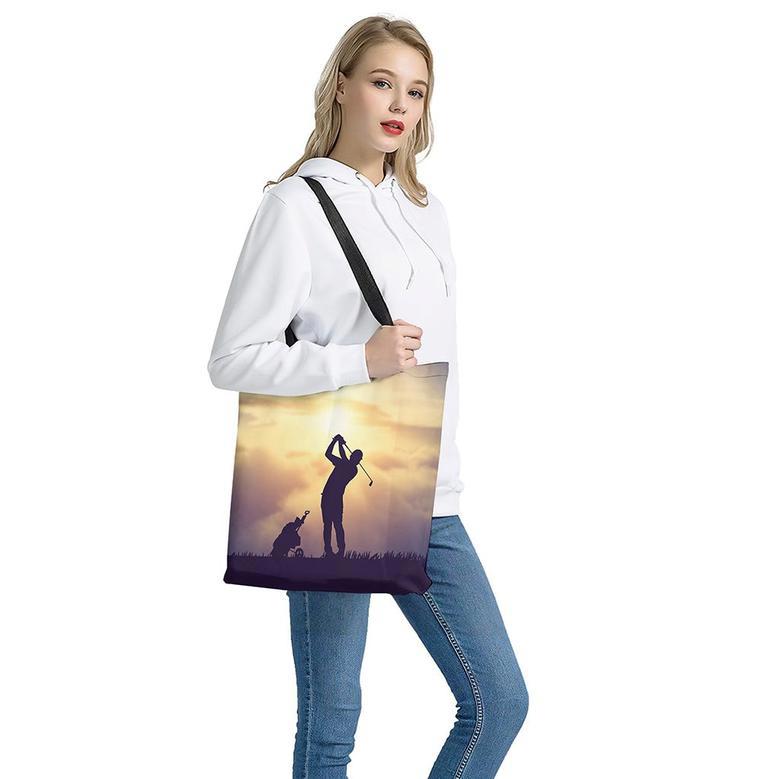 Pro Golf Swing Print Tote Bag