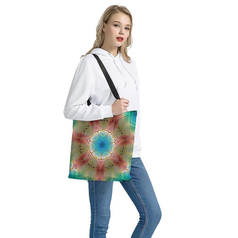 Psychedelic Kaleidoscope Print Tote Bag