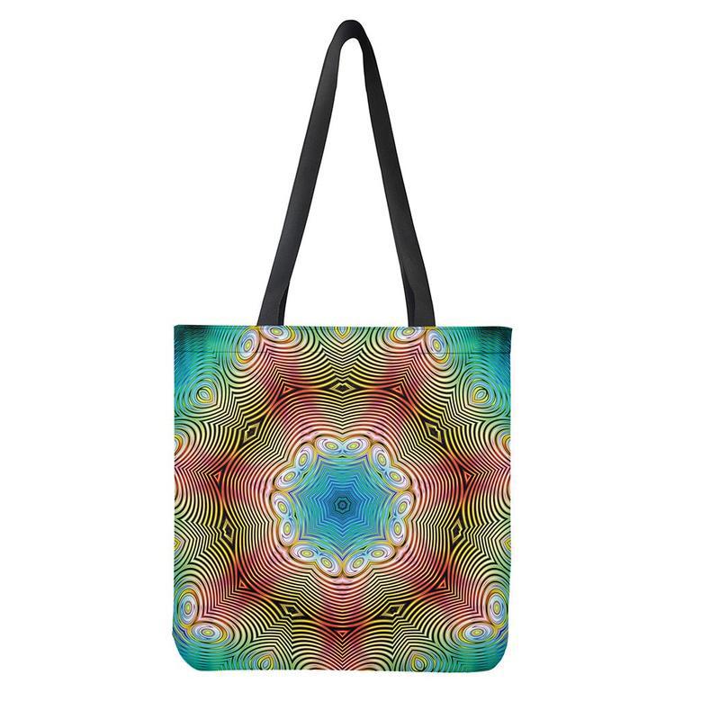 Psychedelic Kaleidoscope Print Tote Bag