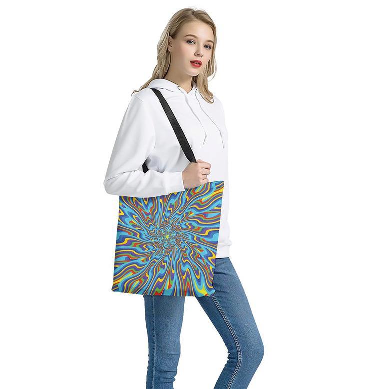 Psychedelic Print Tote Bag