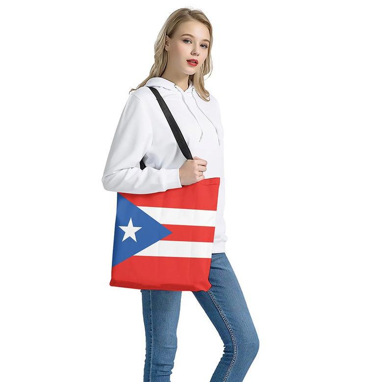 Puerto Rican Flag Print Tote Bag