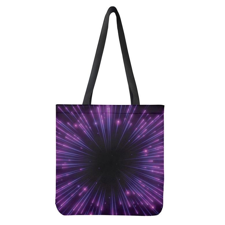 Purple Hyperspace Print Tote Bag