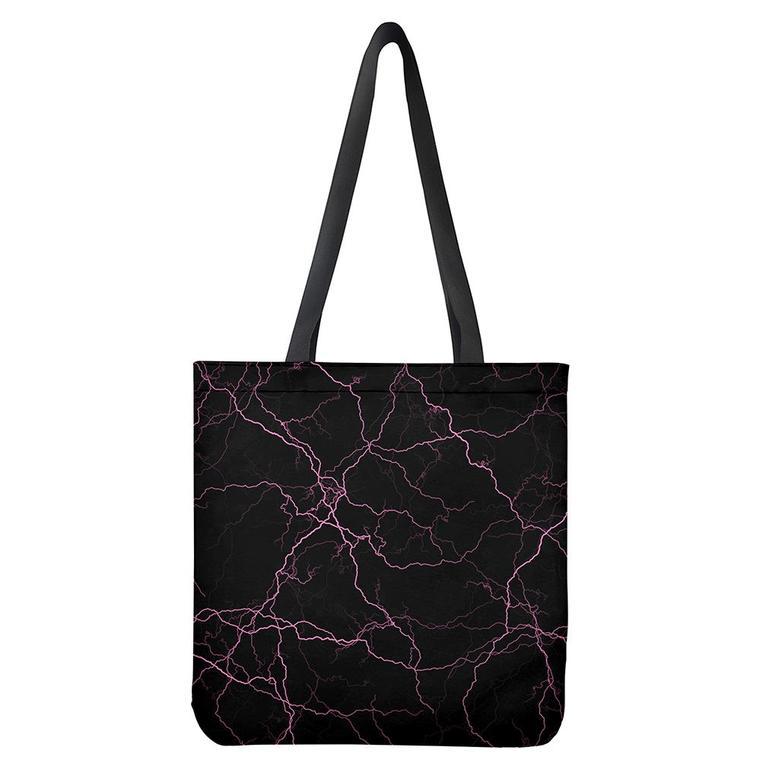 Purple Lightning Print Tote Bag