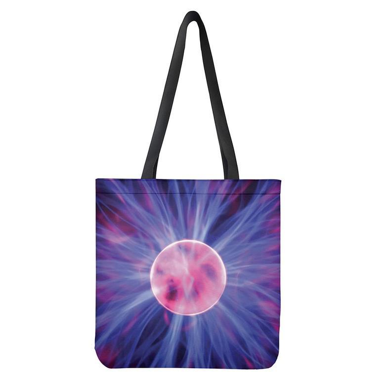 Purple Plasma Ball Print Tote Bag