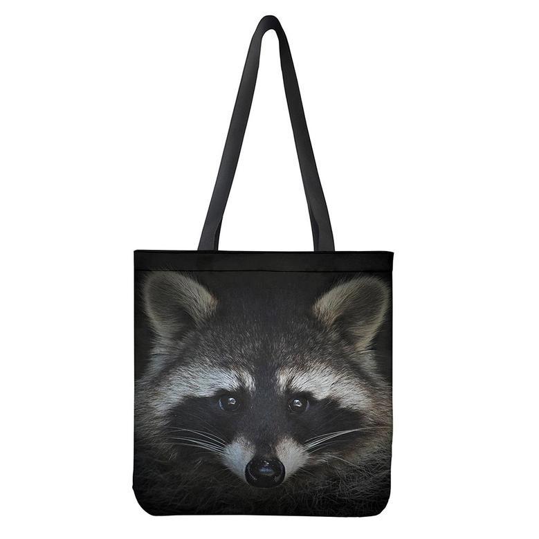 Raccoon Portrait Print Tote Bag