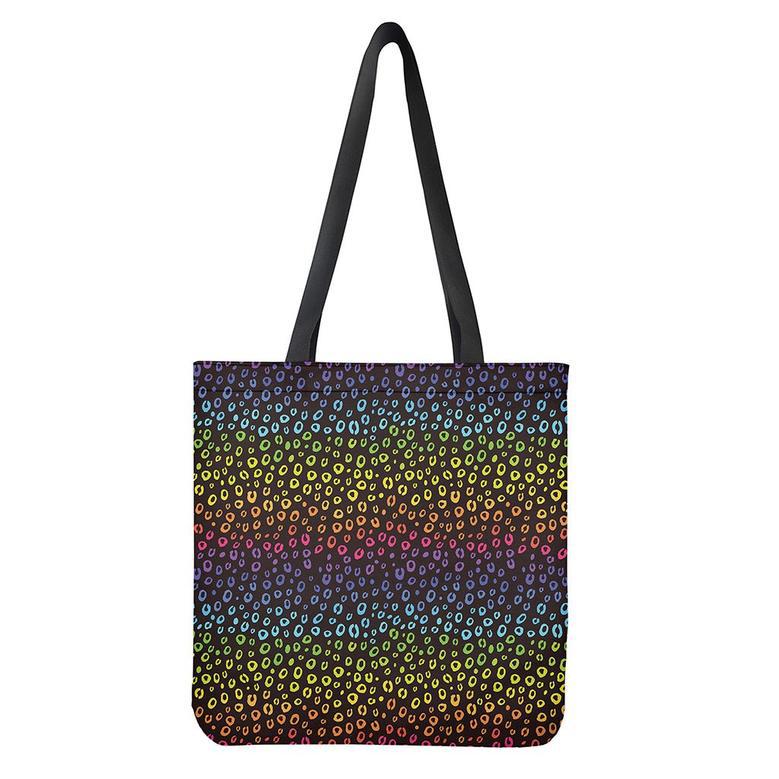 Rainbow Leopard Pattern Print Tote Bag