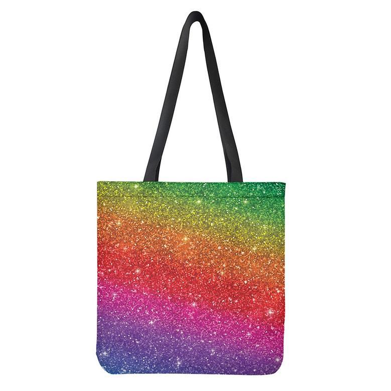 Rainbow (Not Real) Glitter Artwork Print Tote Bag