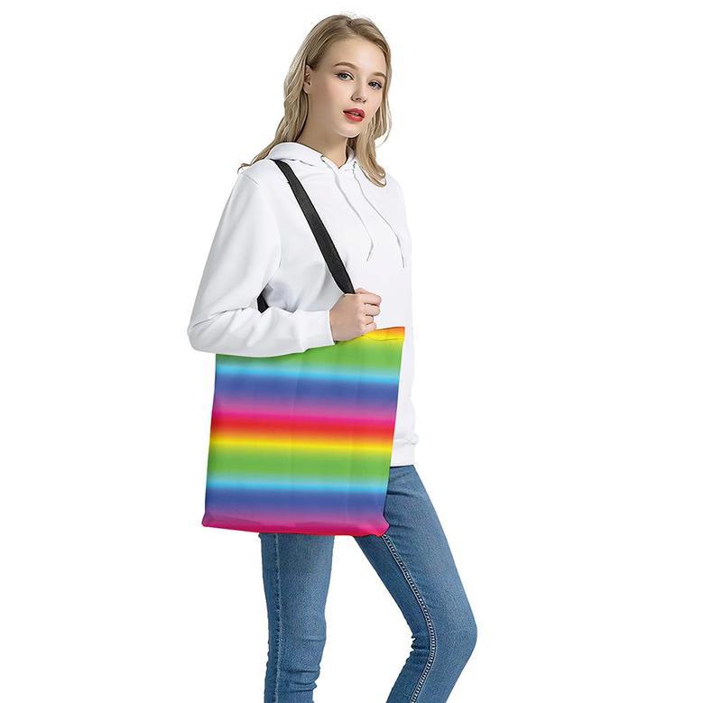 Rainbow Print Tote Bag