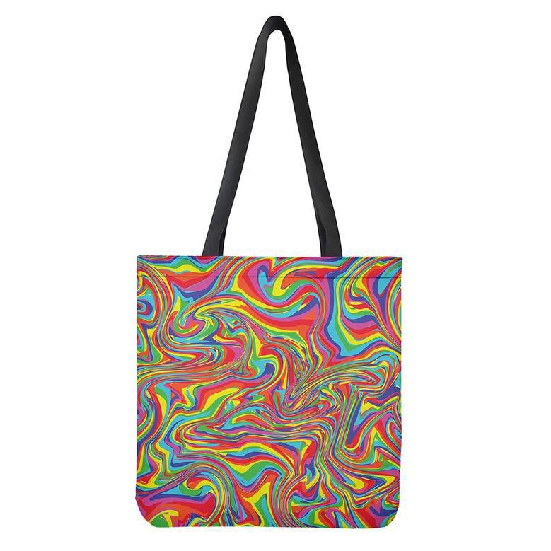 Rainbow Rave Print Tote Bag