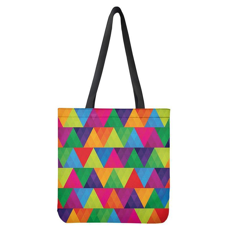 Rainbow Triangles Pattern Print Tote Bag