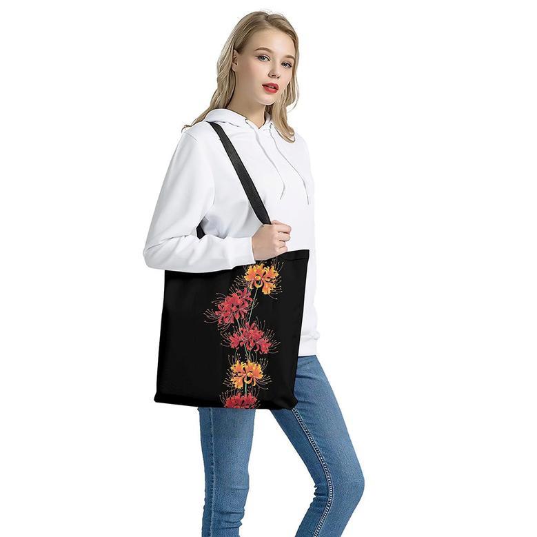 Red And Yellow Japanese Amaryllis Print Tote Bag