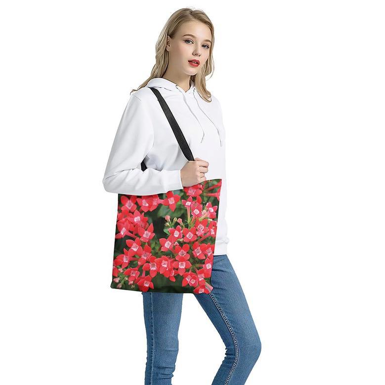 Red Bouvardia Print Tote Bag