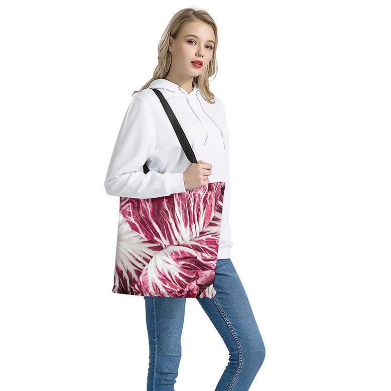 Red Cabbage Leaves Print Tote Bag