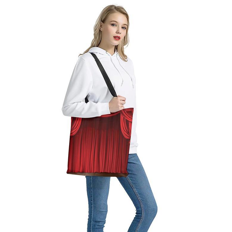 Red Curtain Theater Print Tote Bag