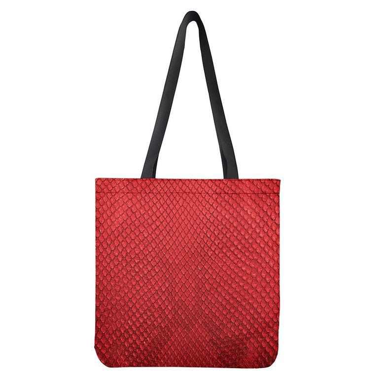 Red Python Snakeskin Print Tote Bag