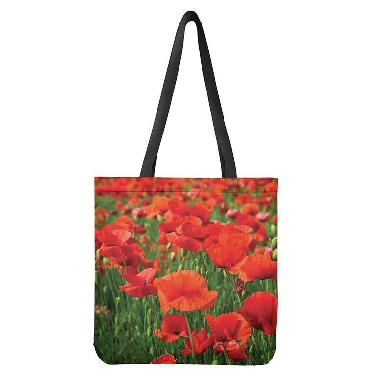 Remembrance Day Poppy Print Tote Bag