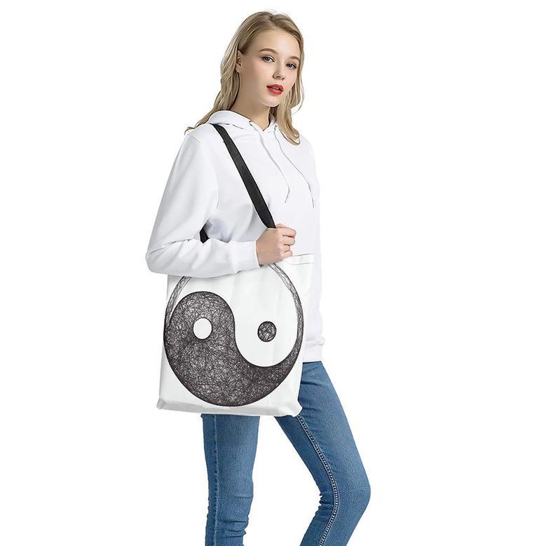 Roots Yin Yang Print Tote Bag