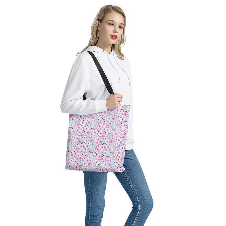 Sakura Cherry Blossom Pattern Print Tote Bag