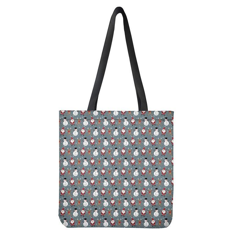 Santa Claus And Friends Pattern Print Tote Bag