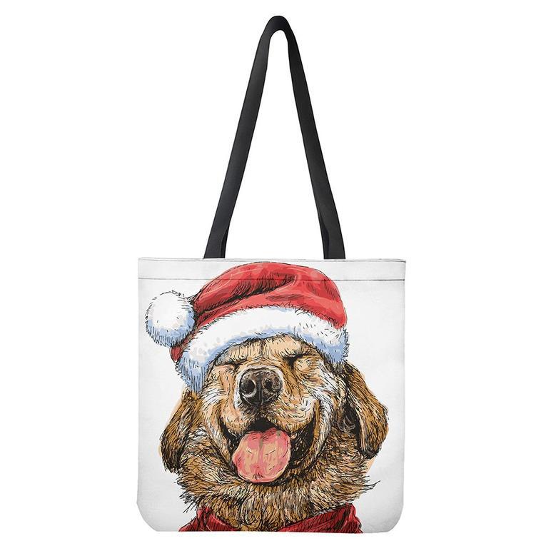 Santa Labrador Retriever Print Tote Bag