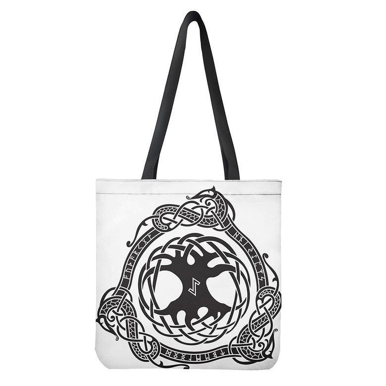 Scandinavian Yggdrasil Print Tote Bag